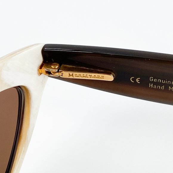 MORGENTHAL FREDERICS Stephanie REAL Buffalo Horn Cat Eye Sunglasses Brown Frames - Picture 8 of 15